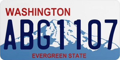 WA license plate ABG1107