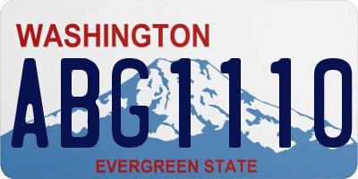 WA license plate ABG1110