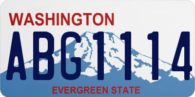 WA license plate ABG1114