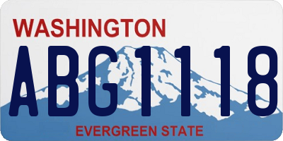 WA license plate ABG1118