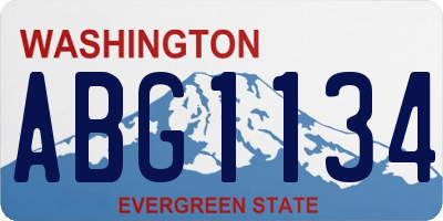 WA license plate ABG1134