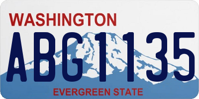 WA license plate ABG1135
