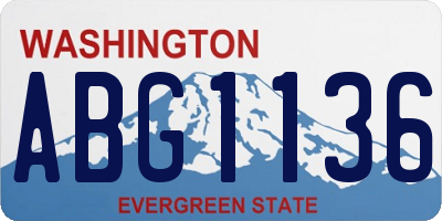 WA license plate ABG1136