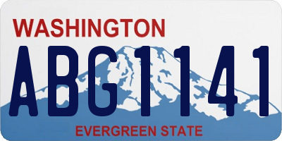 WA license plate ABG1141