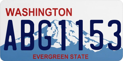WA license plate ABG1153