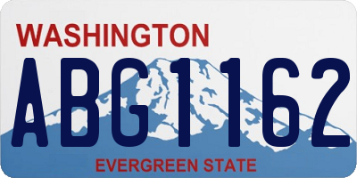 WA license plate ABG1162