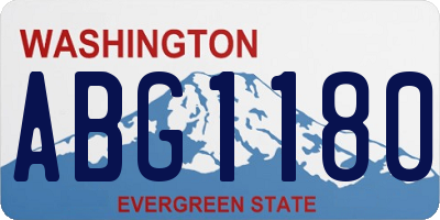 WA license plate ABG1180