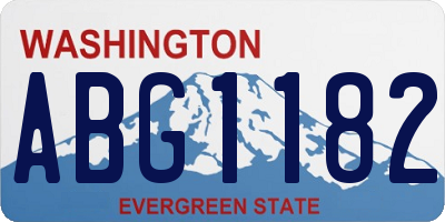 WA license plate ABG1182