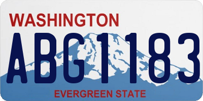 WA license plate ABG1183