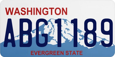 WA license plate ABG1189