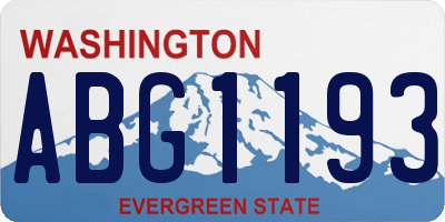 WA license plate ABG1193