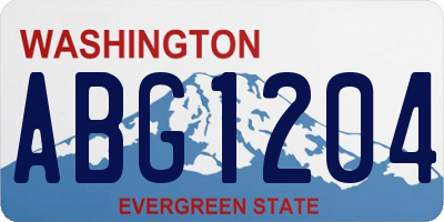 WA license plate ABG1204