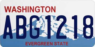 WA license plate ABG1218