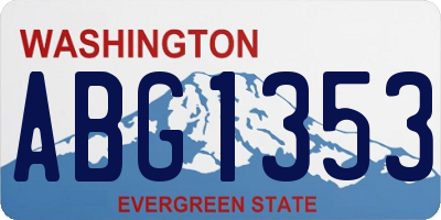 WA license plate ABG1353