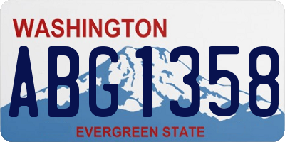 WA license plate ABG1358