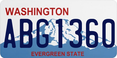 WA license plate ABG1360