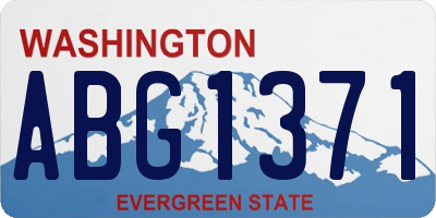 WA license plate ABG1371