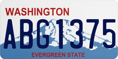 WA license plate ABG1375