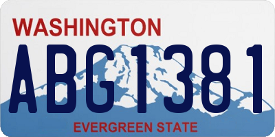 WA license plate ABG1381