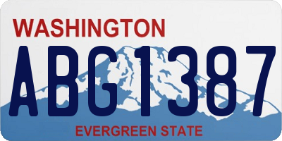 WA license plate ABG1387