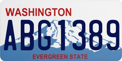 WA license plate ABG1389