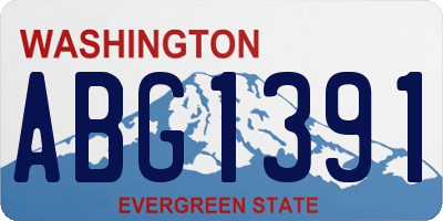 WA license plate ABG1391