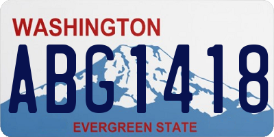 WA license plate ABG1418