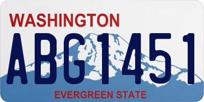 WA license plate ABG1451