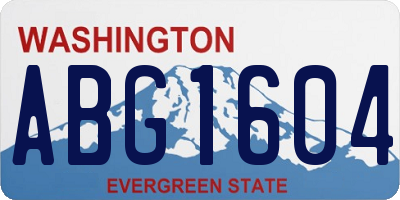 WA license plate ABG1604