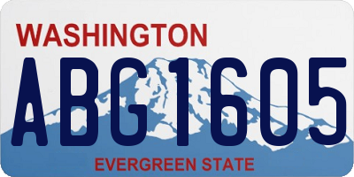 WA license plate ABG1605
