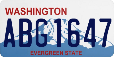 WA license plate ABG1647