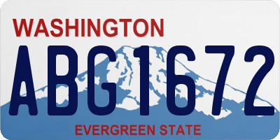 WA license plate ABG1672