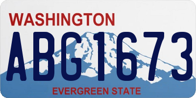 WA license plate ABG1673