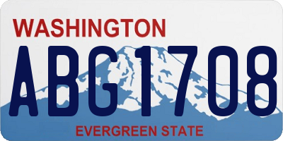 WA license plate ABG1708