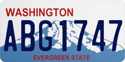 WA license plate ABG1747