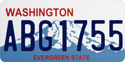 WA license plate ABG1755