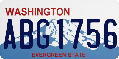 WA license plate ABG1756