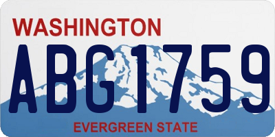 WA license plate ABG1759