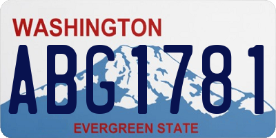 WA license plate ABG1781