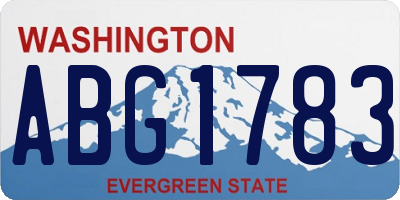 WA license plate ABG1783