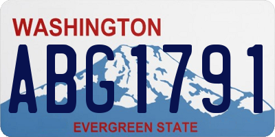 WA license plate ABG1791