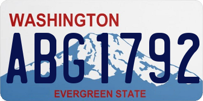 WA license plate ABG1792