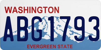WA license plate ABG1793