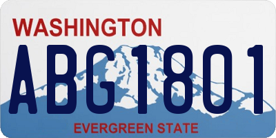 WA license plate ABG1801