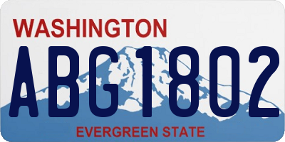 WA license plate ABG1802