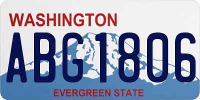 WA license plate ABG1806