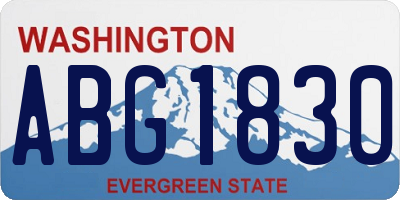 WA license plate ABG1830