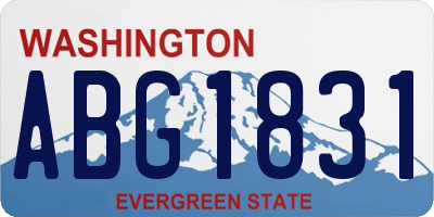 WA license plate ABG1831