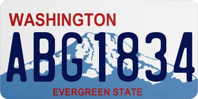 WA license plate ABG1834