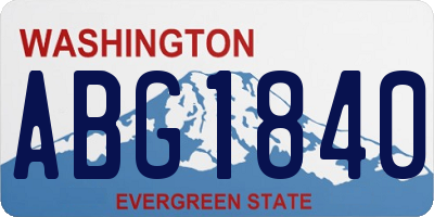 WA license plate ABG1840